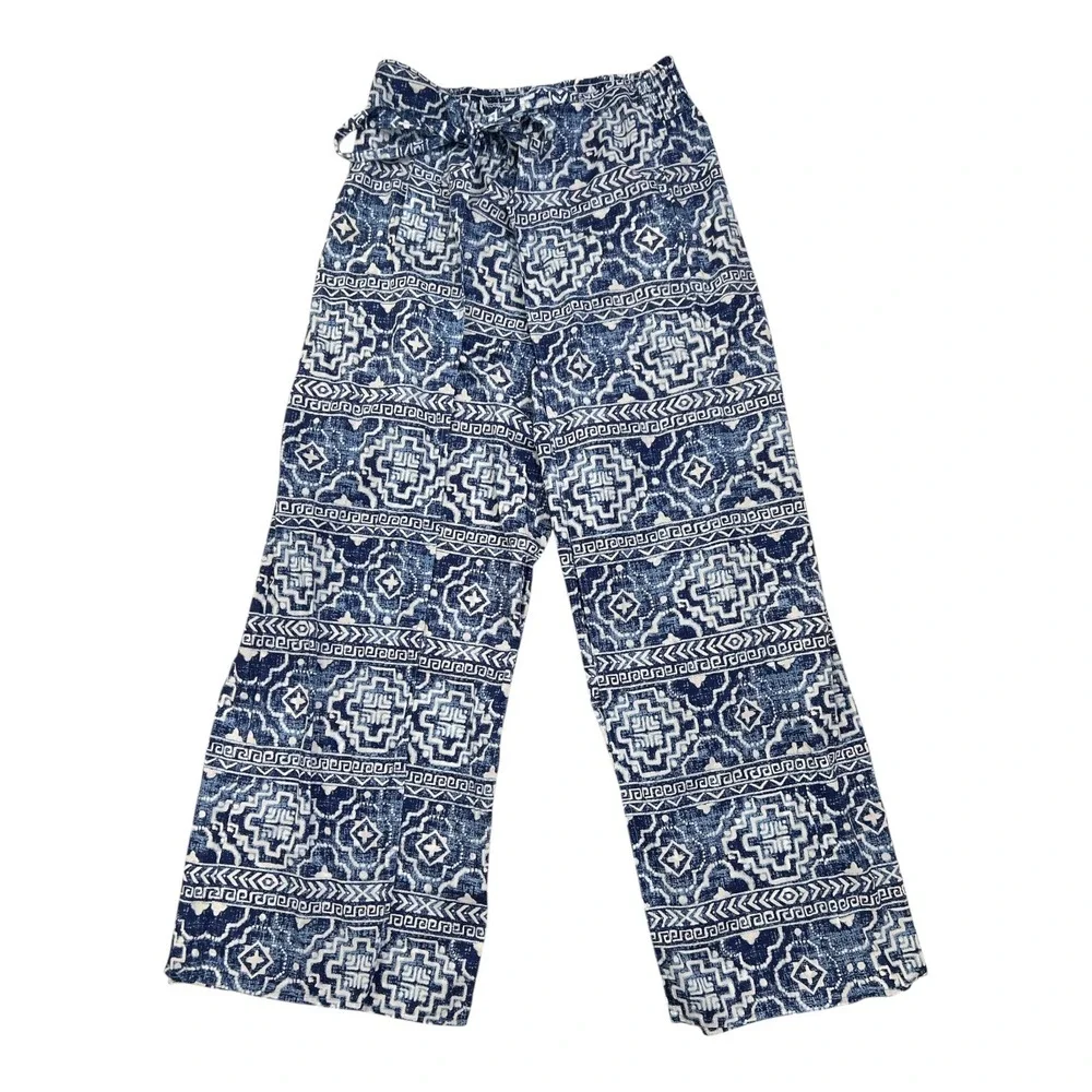 J. McLaughlin Sarong Overlay Palazzo Pants XL‎ Flowy Coastal Resort Boho Luxe